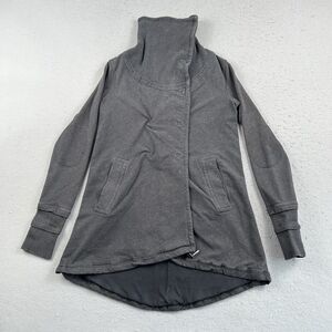 Lululemon Gratitude Wrap Heathered Dark Gray Snap Long Sleeve Collared Sweater 4
